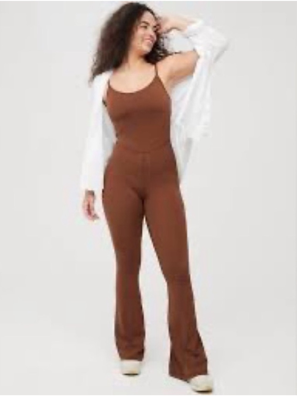 OFFLINE By Aerie Real Me Xtra Flare Jumpsuit Medium - Picture 2 of 10